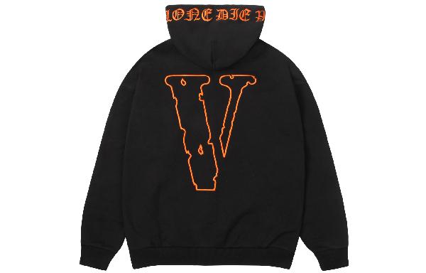 VLONE Logo Hoodie Black Orange