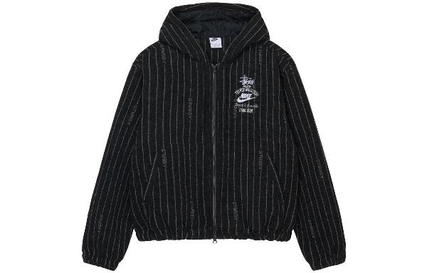 Nike x Stussy SS23 Striped Hoodie Jacket Black