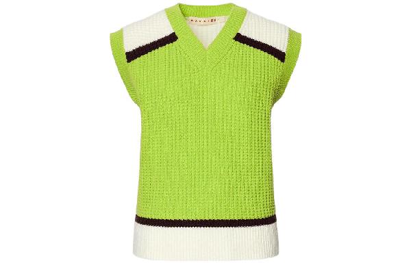 UNIQLO V-Neck Knit Vest Light Green