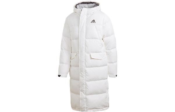 adidas Long Hooded Down Jacket White