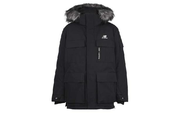 New Balance Down Jacket Hooded Mid-Length Black