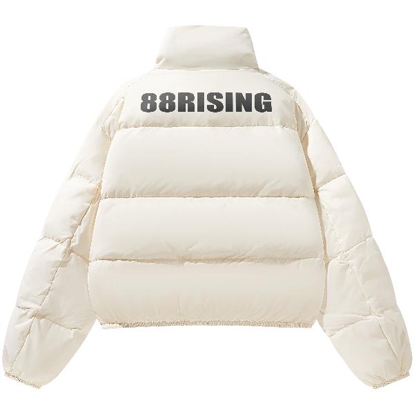 88rising Simple Solid Color Casual Stand Collar Short Down Jacket