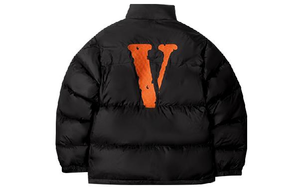 VLONE Classic Logo Puffer Jacket Black Orange