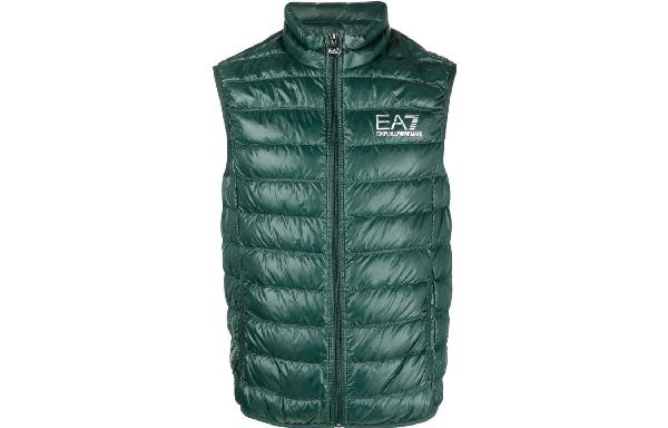 Emporio Armani FW22 Logo Zip-Up Vest Forest Green