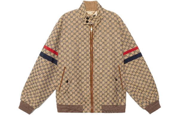 Gucci Striped Print Jacket Beige
