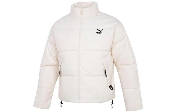 PUMA Logo Print Down Jacket White