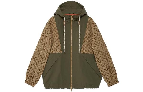 GUCCI Loose Fit Hoodie Jacket Green