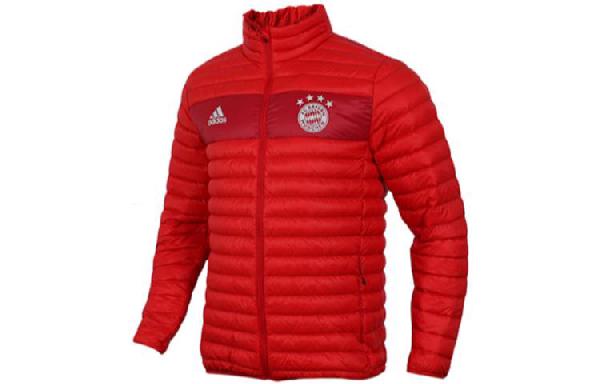 adidas Logo Zip-Up Down Jacket Red