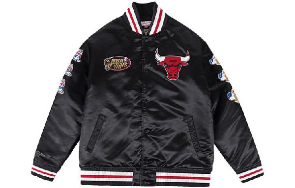 Mitchell & Ness Retro Satin Jacket Black