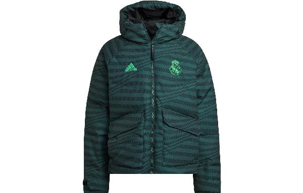 adidas Real Madrid Hoodie Puffer Jacket Green