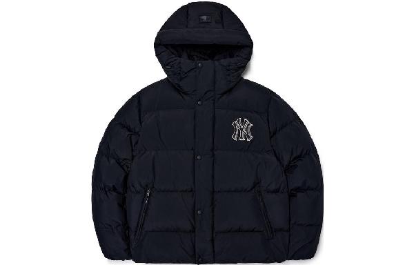 MLB NY Yankees Hooded Puffer Jacket Black