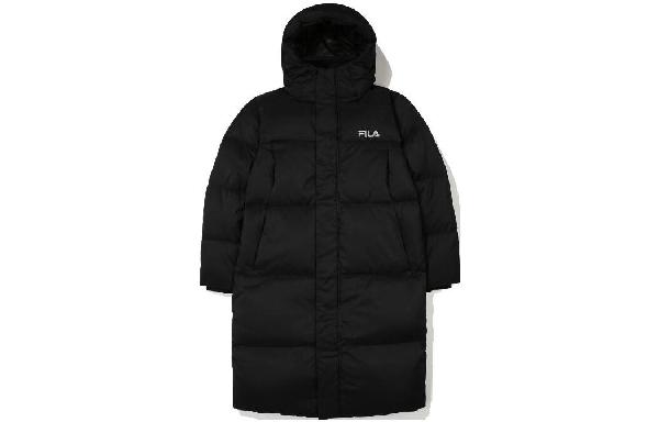FILA Logo Print Down Jacket Black