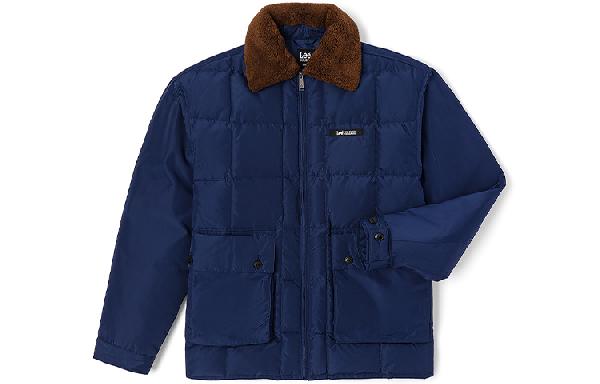 Lee Navy Blue Logo Puffer Jacket