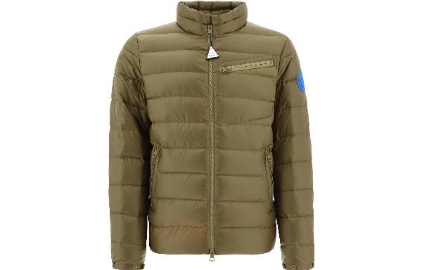 Moncler SS23 Quilted Logo Down Jacket Olive