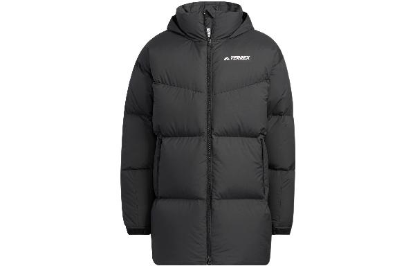 adidas Long Zip Hoodie Down Jacket Black