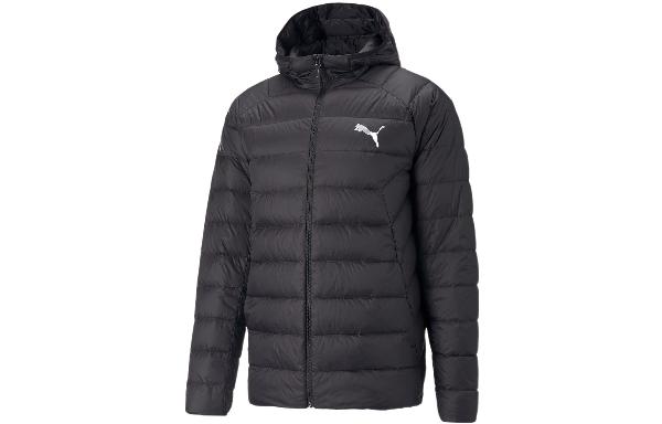 PUMA Logo Hoodie Down Jacket Black