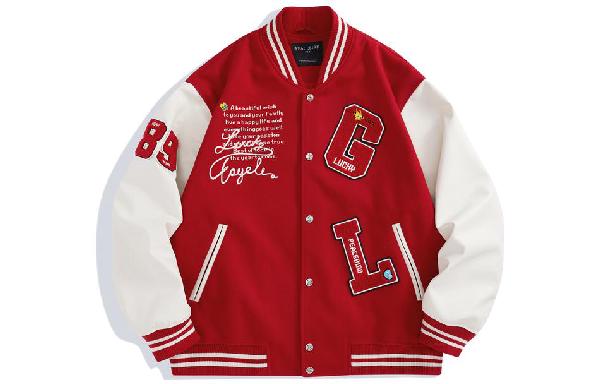 PEACEBIRD MEN Varsity Jacket Red