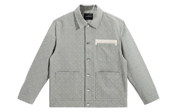 PEACEBIRD MEN Loose Casual Polo Jacket Gray