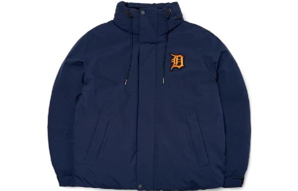 MLB Logo High Neck Puffer Jacket Navy