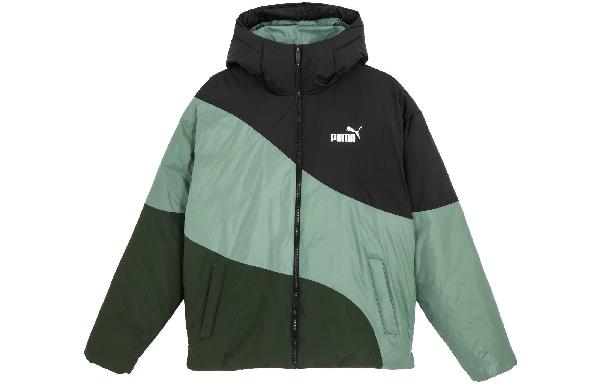 PUMA IG Cat Hooded Down Puffer Jacket Military Green