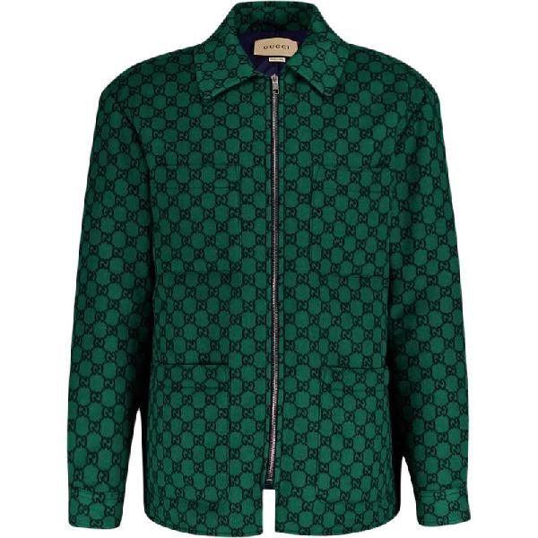 Gucci Logo Zip Jacket Green