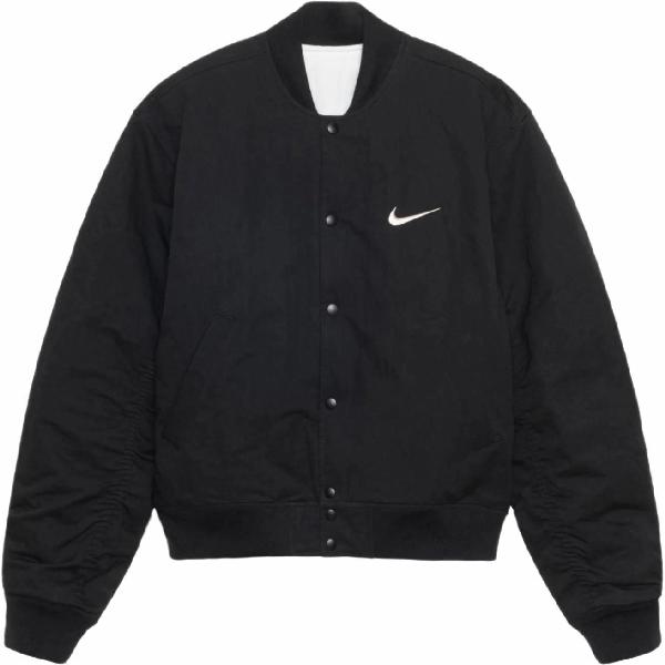 Nike x Stussy FW23 Logo Embroidered Reversible Jacket Black