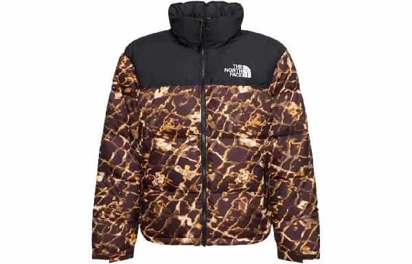 The North Face Logo Print Down Jacket Brown