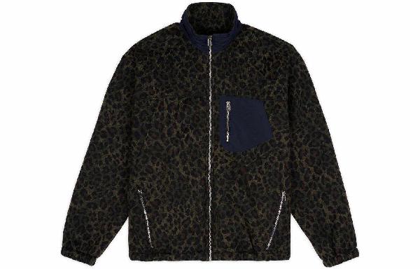 Brain Dead Leopard Zip Jacket Olive