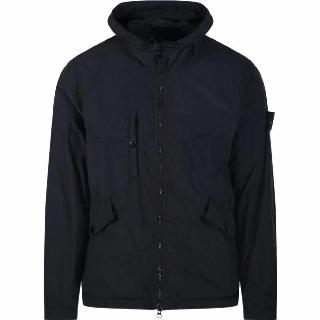 Stone Island SS25 Phantom Nylon Hooded Zip Jacket Black