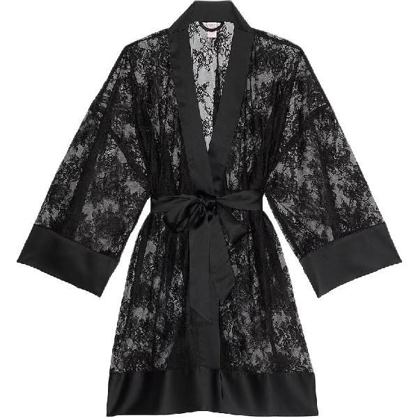 Victoria's Secret Short Tie Robe Black