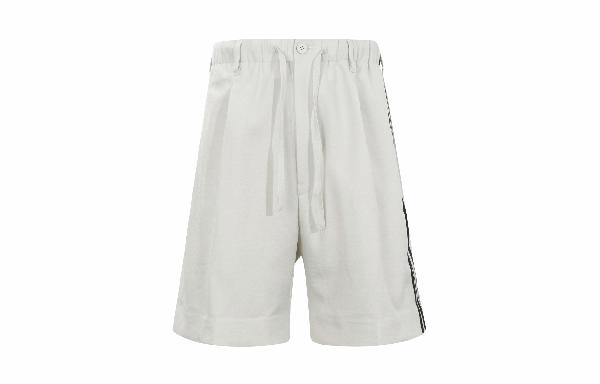 Y-3 Minimal Mid-Rise Logo Shorts Light Grey