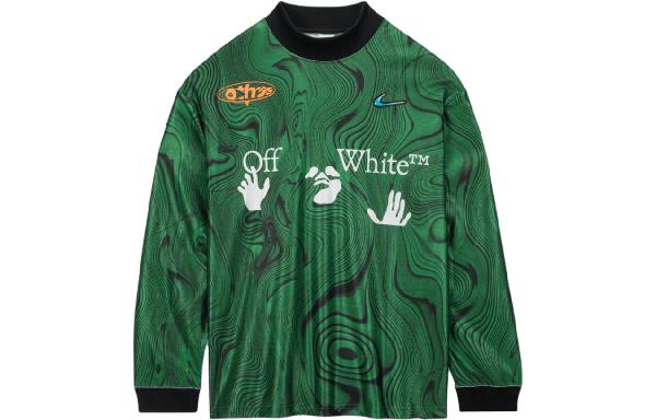 Nike x Off-White FW23 Long Sleeve Soccer Jersey Green