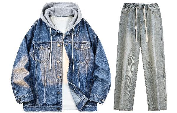 A.X.S.K Vintage Detachable Hood Jacket Set