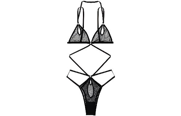 Victoria's Secret Fishnet Bodysuit Black