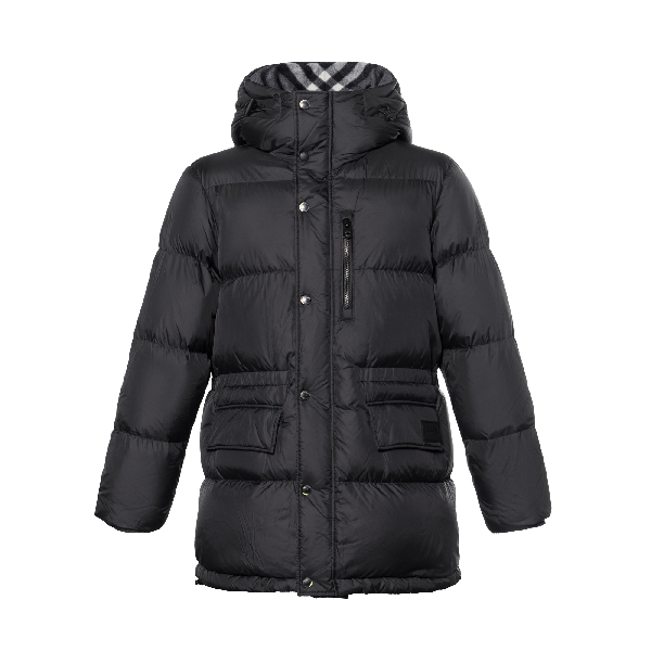 Burberry Quilted Hooded Down Jacket Black