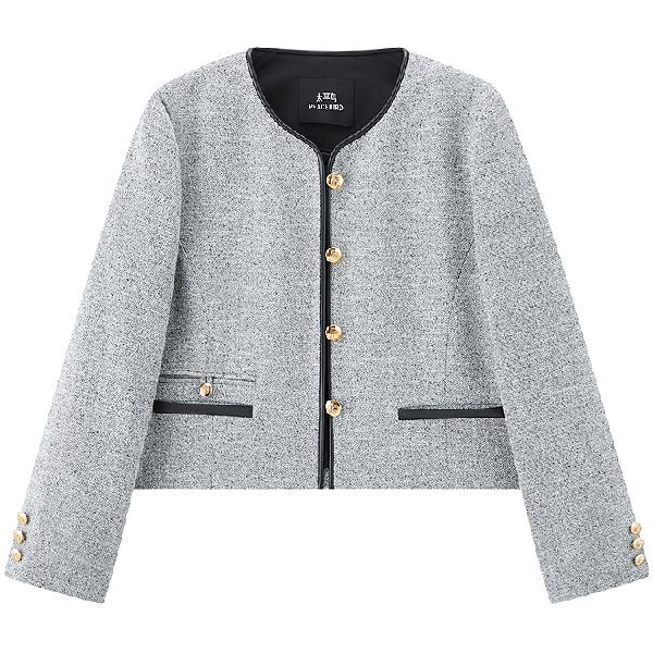 Peacebird Casual Short Jacket Gray