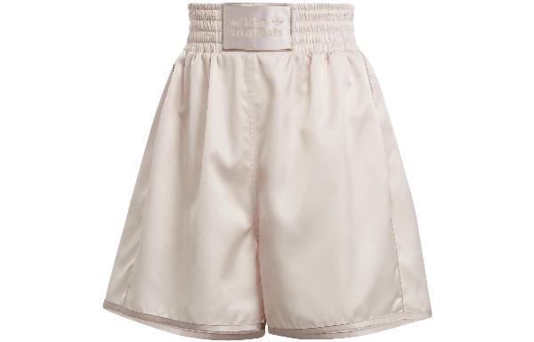 adidas Logo High Waist Shorts Pink