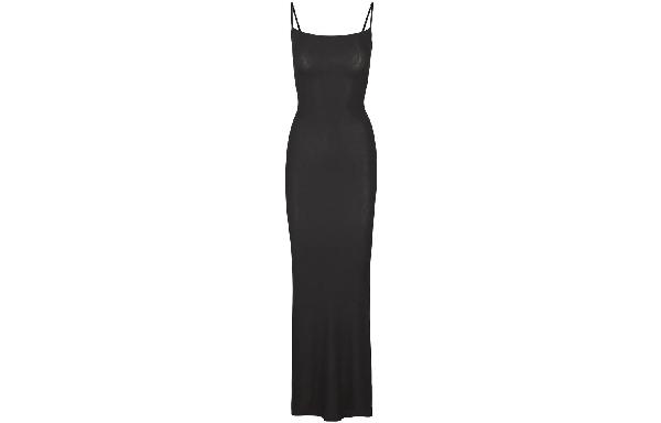 SKIMS Soft Lounge Long Slip Dress Onyx