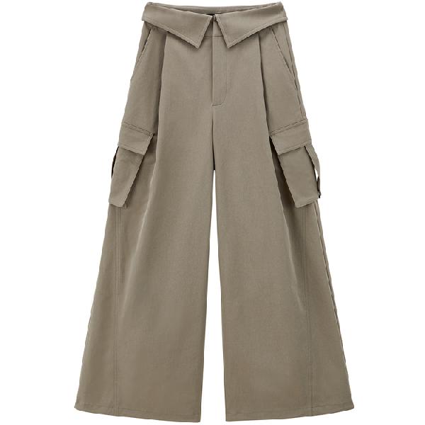 Peacebird High Waist Cargo Pants Brown