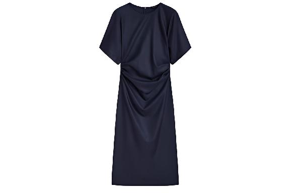 Massimo Dutti Navy Midi Dress