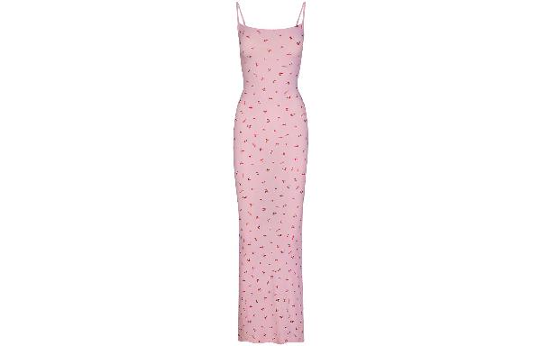 SKIMS Soft Lounge Long Slip Dress Cherry Blossom Print