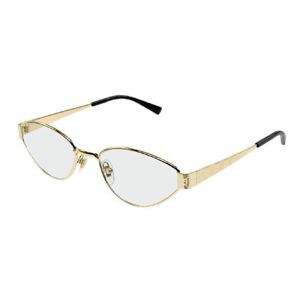 Gucci Oval Metal Optical Frames Gold