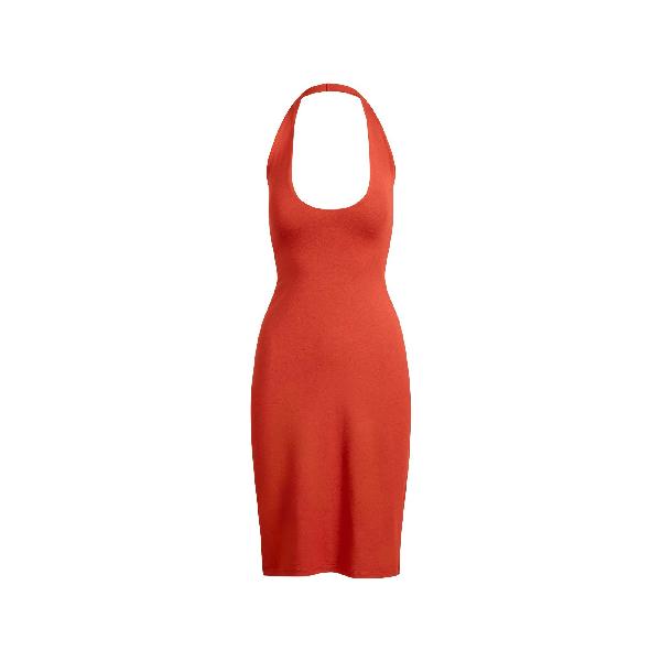 SKIMS Smooth Layers Plunge Halter Midi Dress