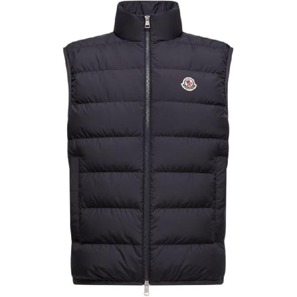 Moncler FW25 Full-Zip Vest Down Jacket Navy Blue
