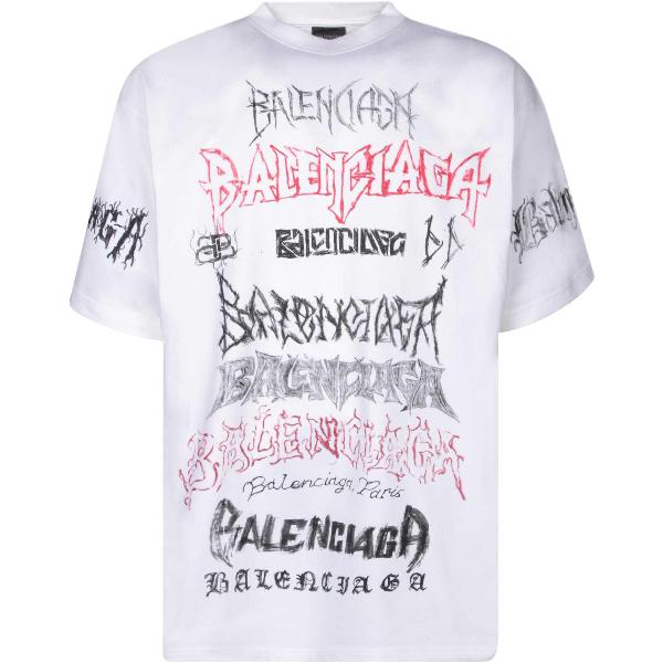 Balenciaga Logo Print T-Shirt White