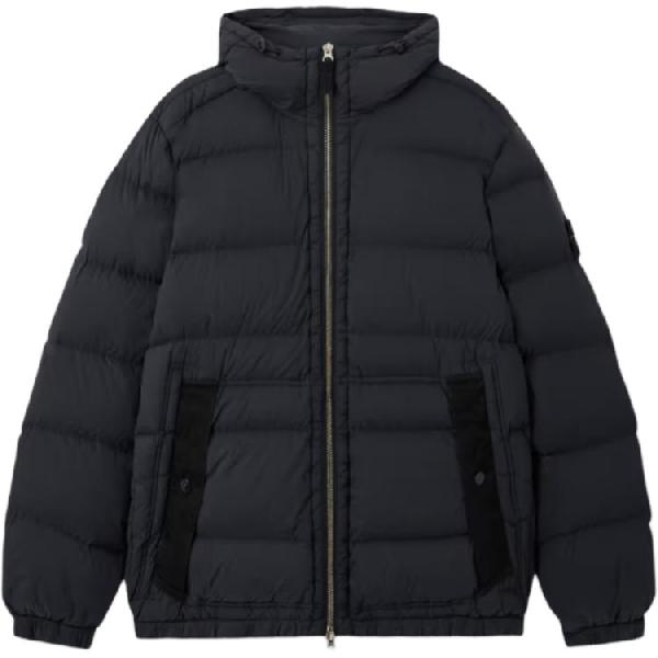 Stone Island Hooded Down Jacket Black