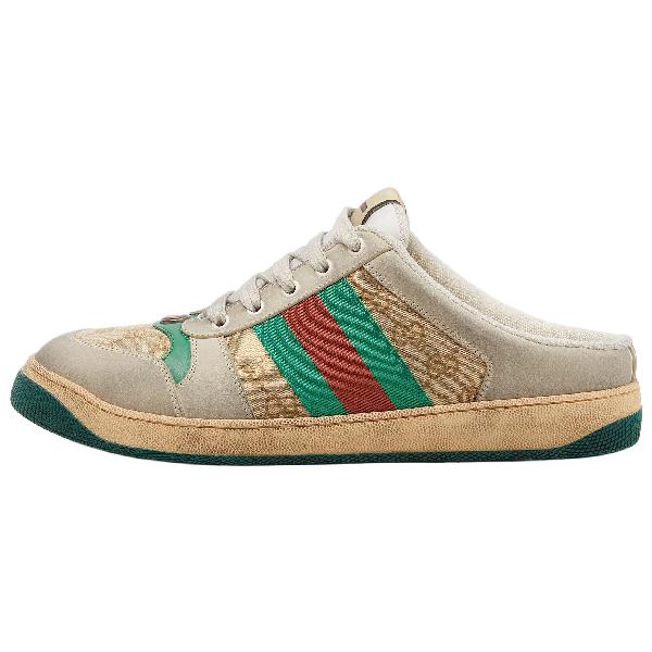 GUCCI Screener Mule Rubber Toe Slipper Beige