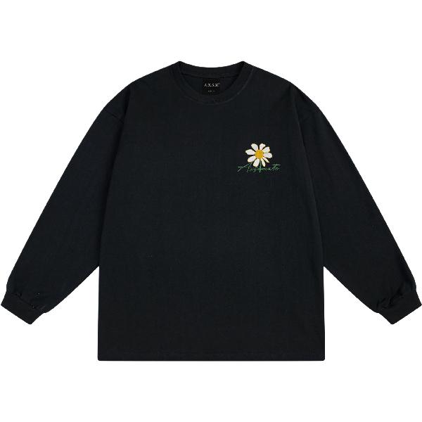 A.X.S.K Embroidered Daisy Long Sleeve Tee