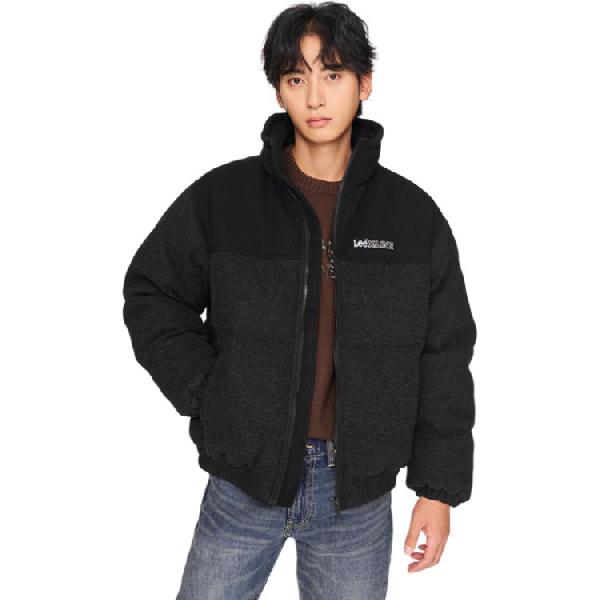 Lee FW24 Letter Down Jacket Dark Grey