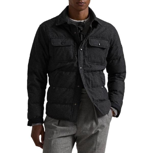 Ralph Lauren Down Shirt Jacket Dark Charcoal